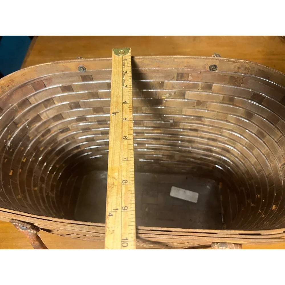 Longaberger 2004‎ Handmade Woven Purse Basket with Leather Handle and Liner